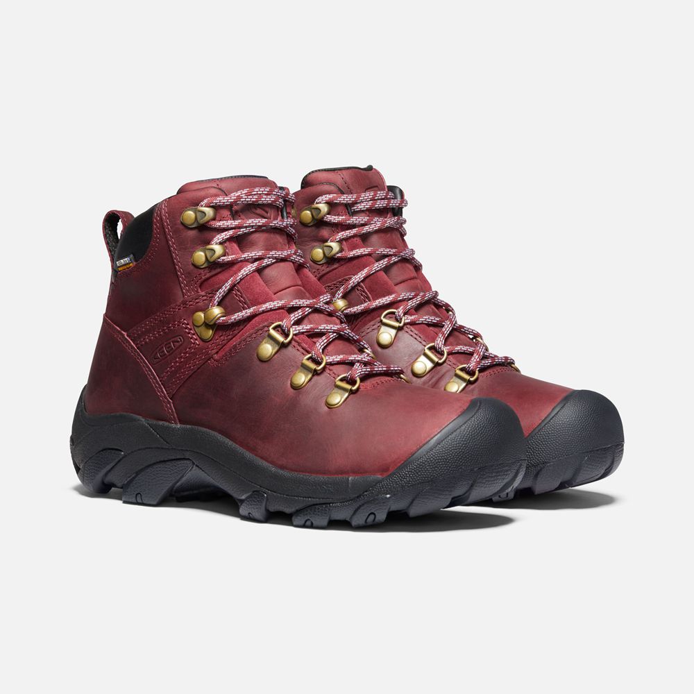 Botas de Seguridad Keen Mexico Rojos Oscuro - Mujer Pyrenees - NO8749263